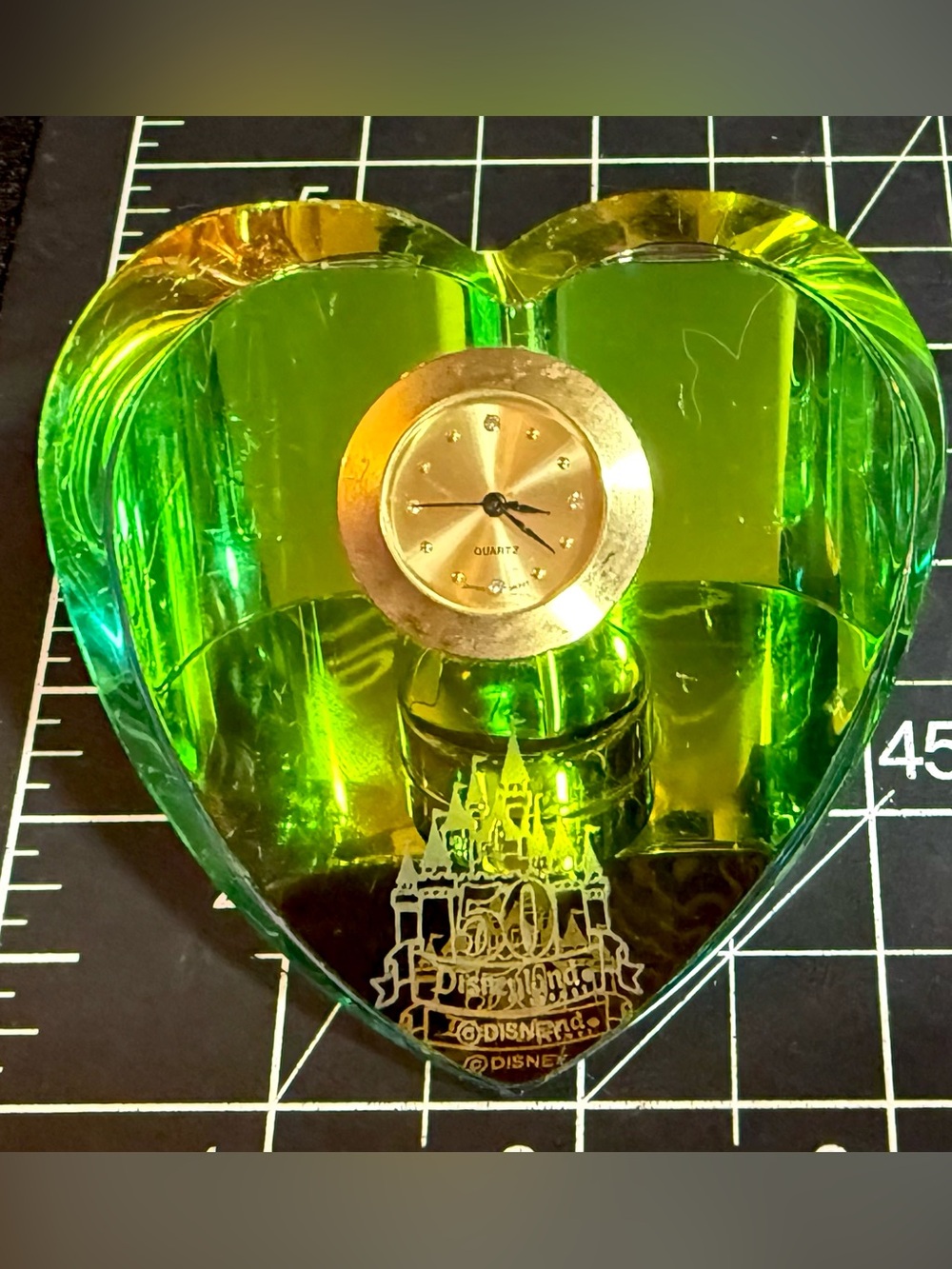 Vintage Disneyland Crystal Weight with Clock
